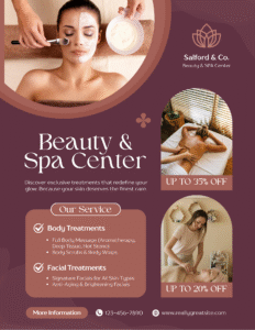 pink floral modern beauty salon and spa flyer (1)