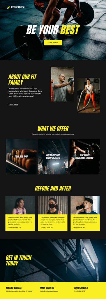 gym website 01
